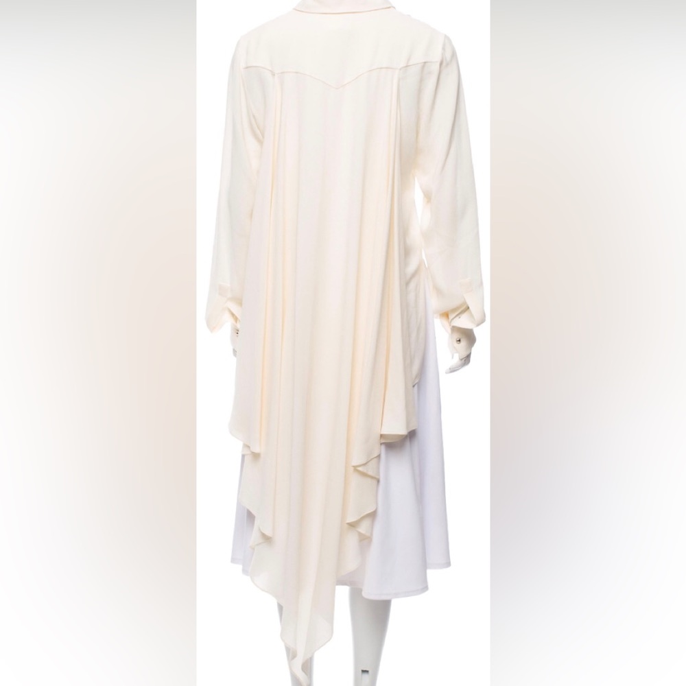 🧡Sold ebay🧡Chanel 2015 Cruise Collection Creme silk high-low top Fr 38 - Picture 2 of 10